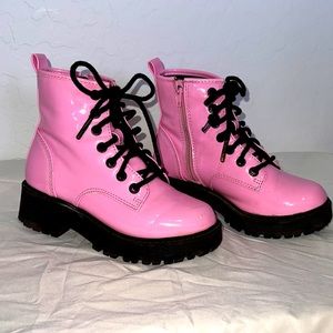 Girls High Top Hot Pink Boots Size 13